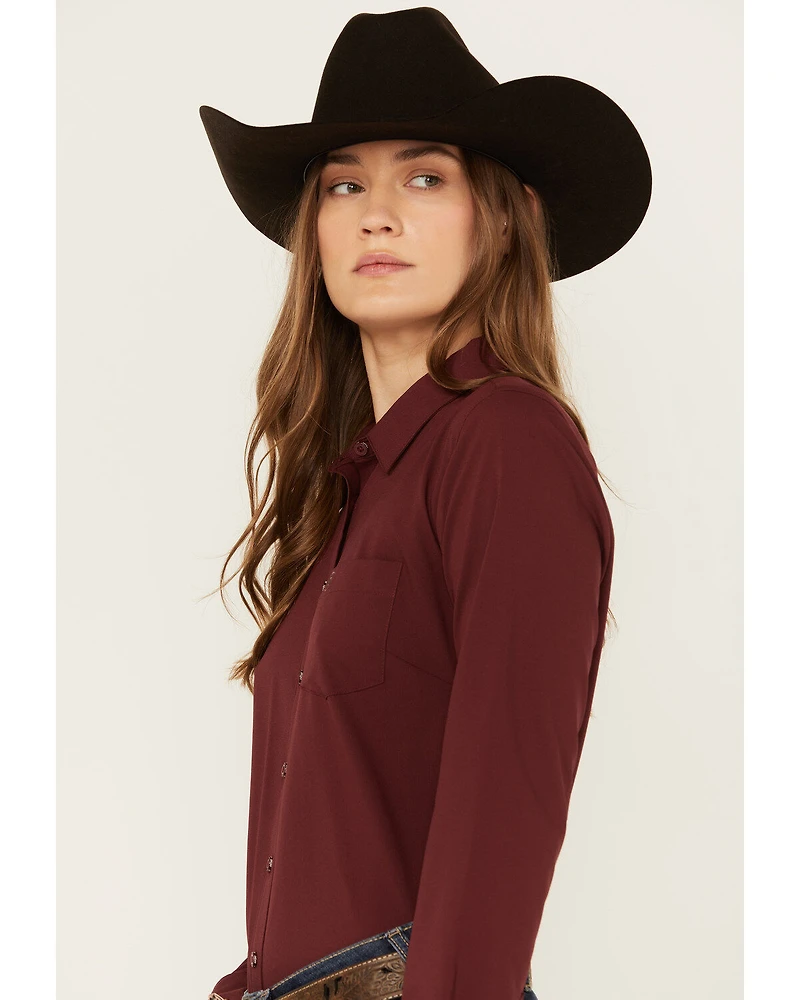 Ariat Women's Solid Long Sleeve Button-Down Performance Western Shirt