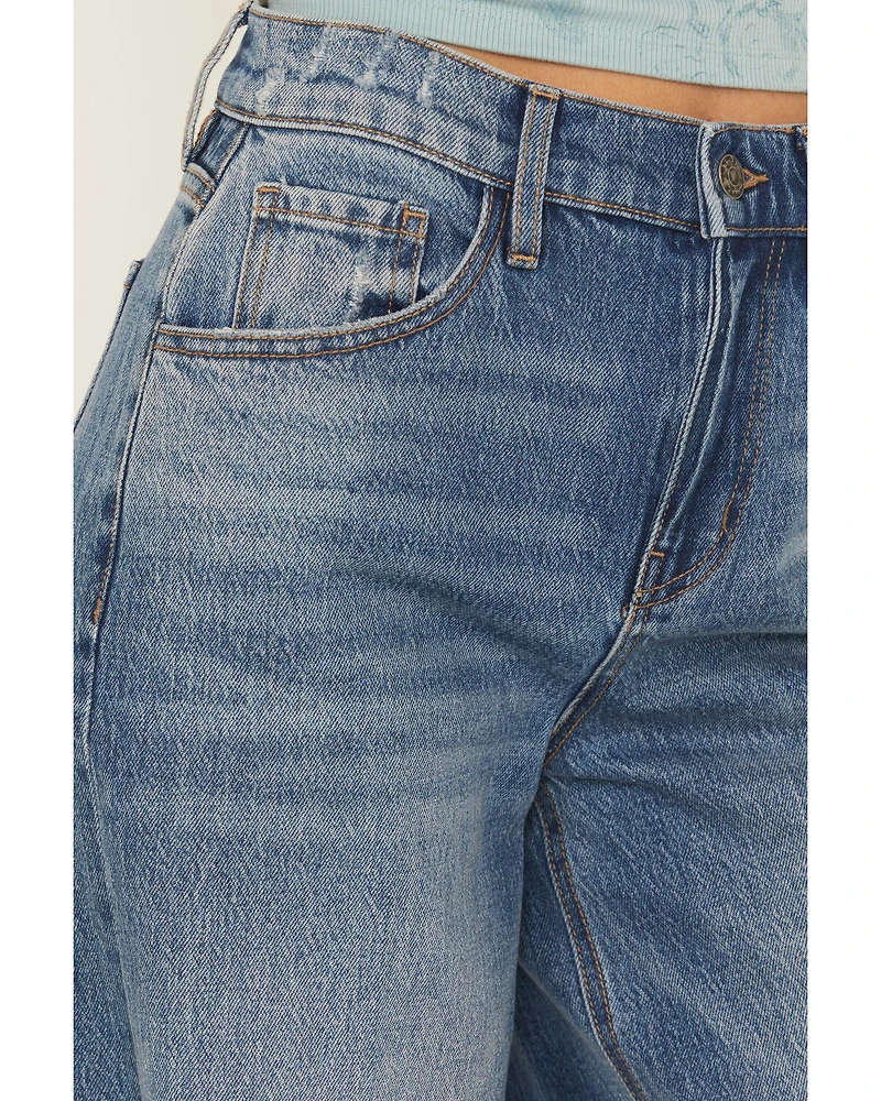 Ariat Women's Jazmine Medium Wash Ultra High Rise Wide Stretch Denim Jeans
