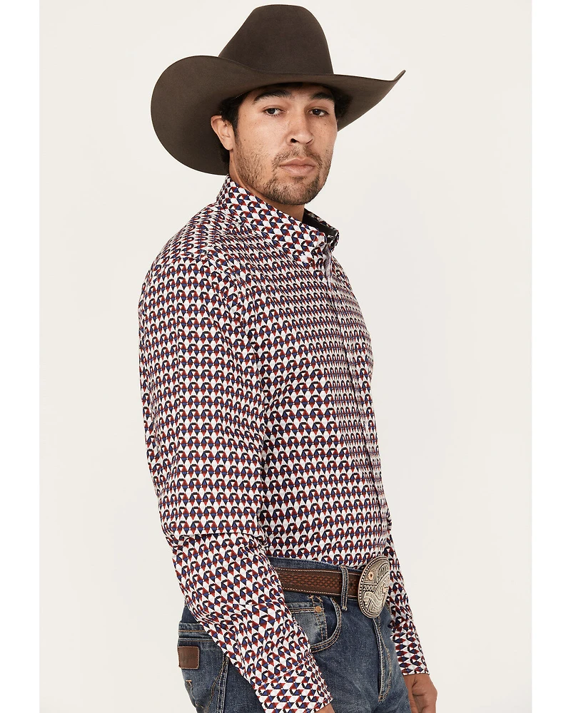 RANK 45® Men's Event Medium Geo Print Long Sleeve Button-Down Western Shirt