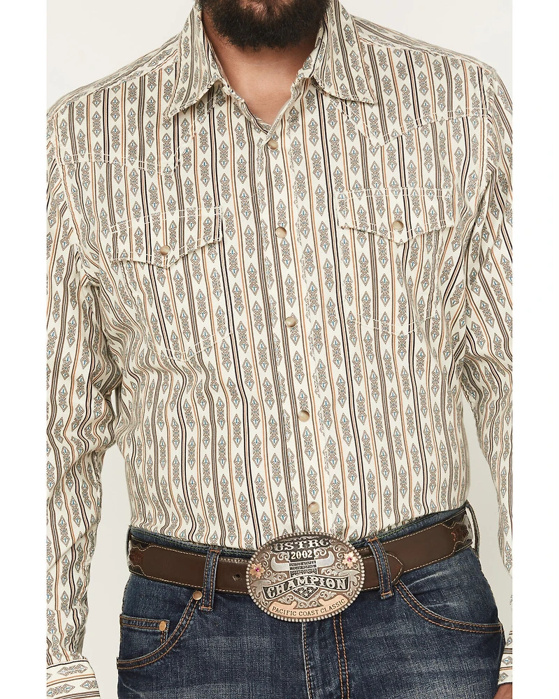 Wrangler Retro Men's Southwestern Print Long Sleeve Snap Western Shirt