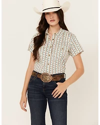 Shyanne Women's Southwestern Print Short Sleeve Snap Western Shirt
