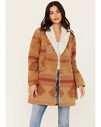 Idyllwind Women's Nettie Sherpa Collar Tonal Blanket Coat