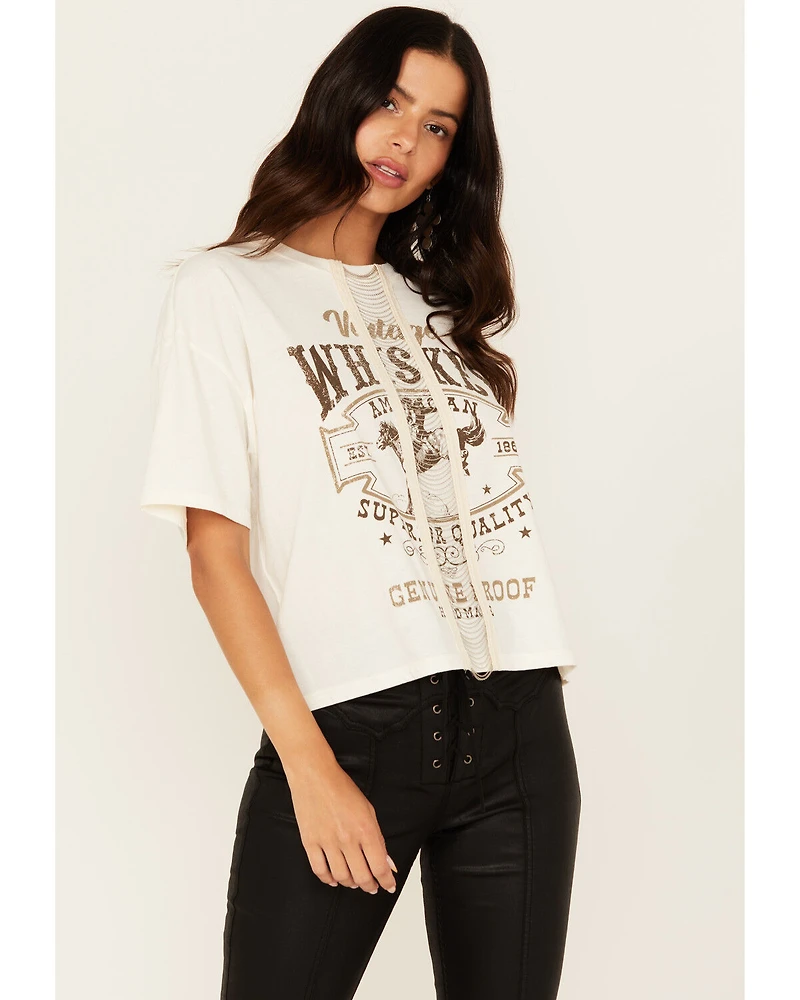 Shyanne Women's Chain Front Whiskey Short Sleeve Graphic Tee