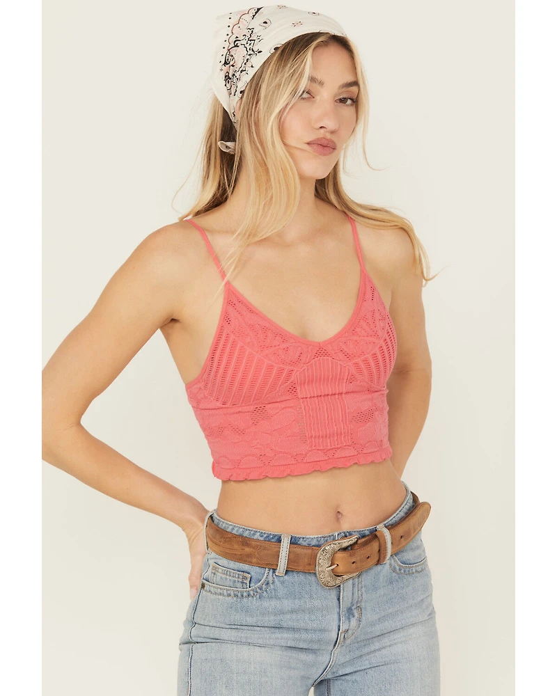 Fornia Women's Seamless Floral Jacquard Tank Top