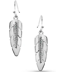 Montana Silversmiths Women's Hawk Feather Opal Earrings