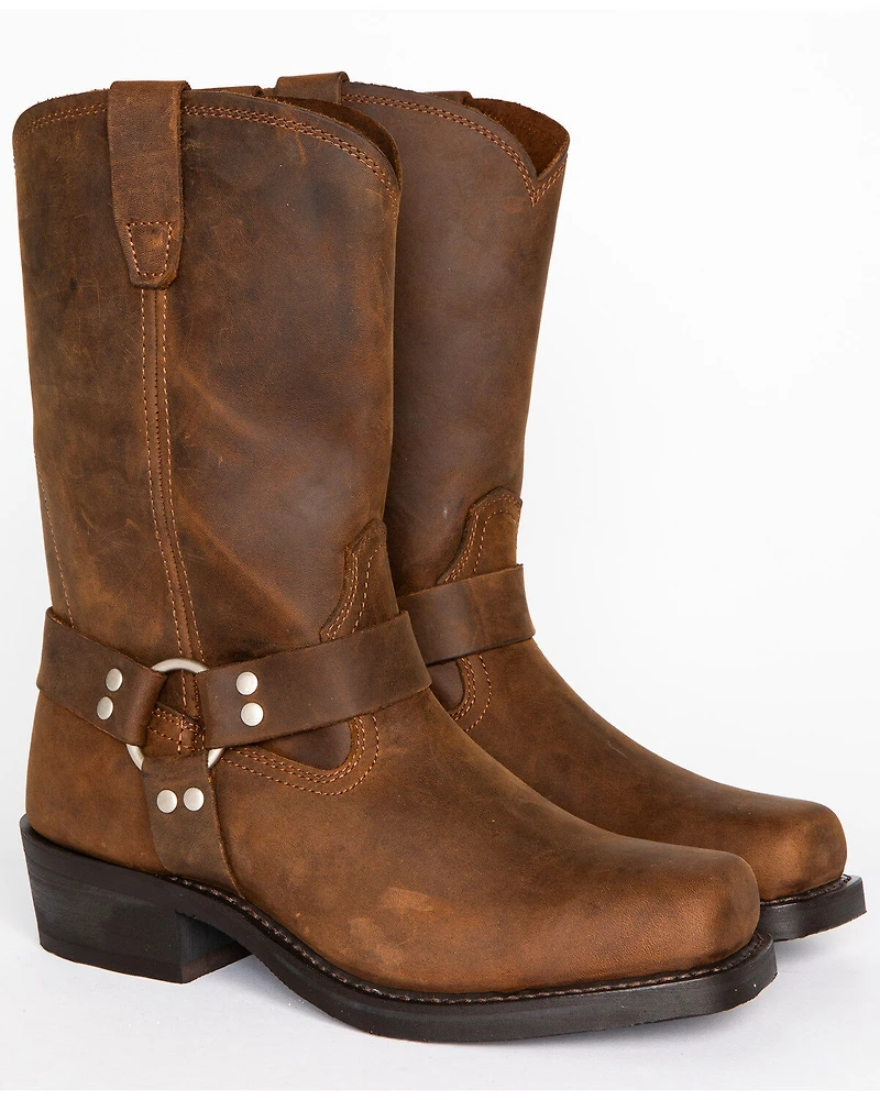 Brothers and Sons Men's Pull On Motorcycle Boots - Square Toe