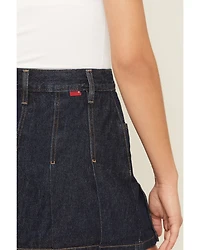 Levi's Women's Dark Wash Remember Together Pleated Denim Mini Skirt