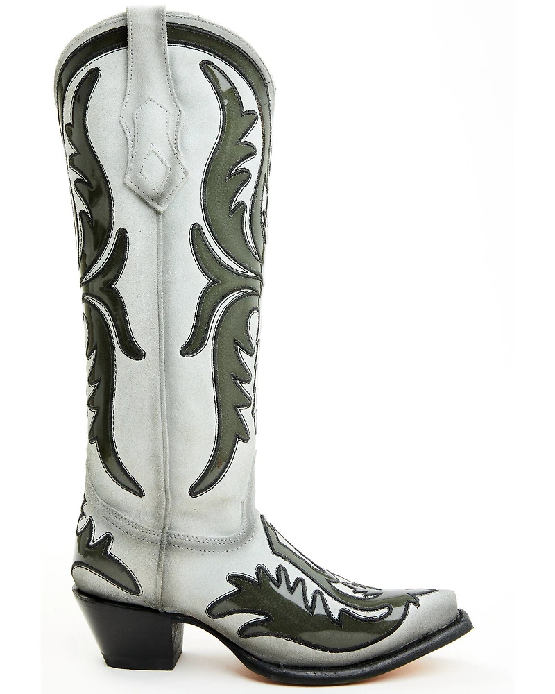 Corral Women's Polymer Blacklight Overlay Tall Western Boots - Snip Toe