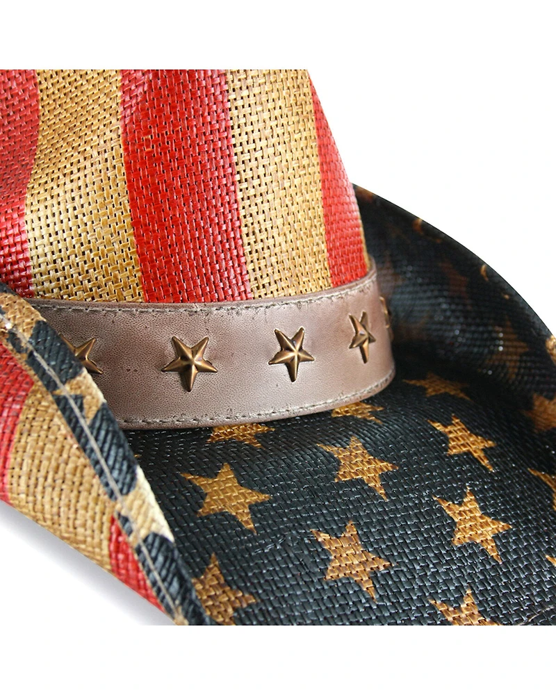 Cody James Justice American Flag Drifter Straw Cowboy Hat
