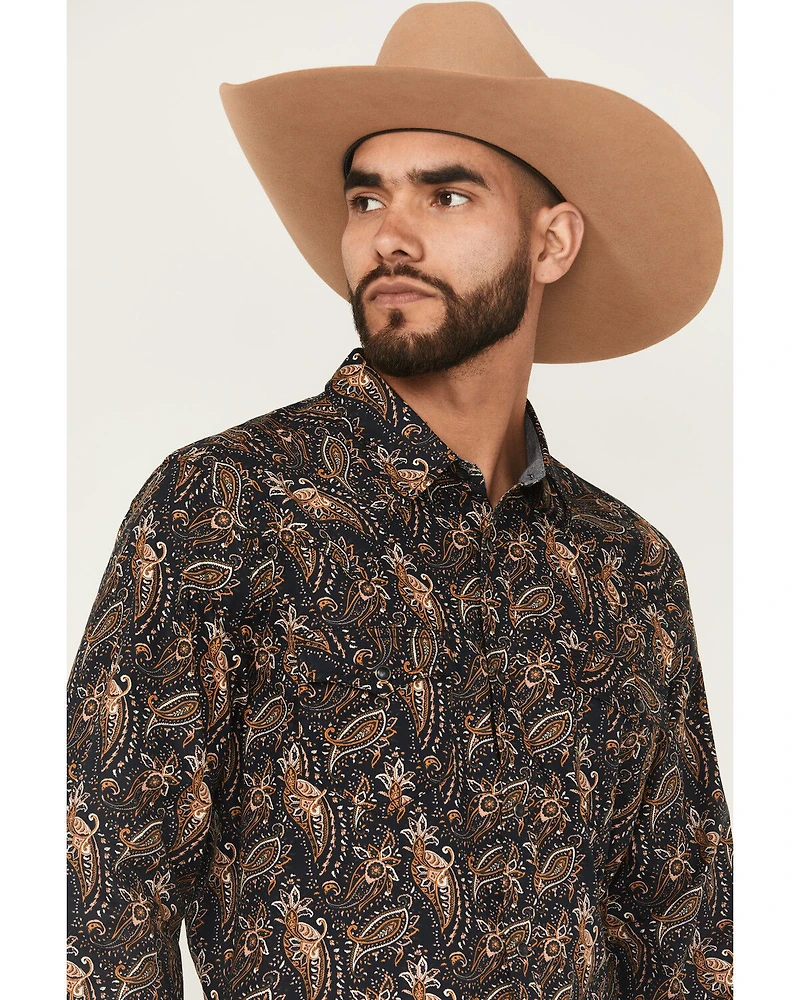 Cody James Men's Desert Dapper Paisley Print Long Sleeve Snap Western Shirt