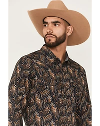 Cody James Men's Desert Dapper Paisley Print Long Sleeve Snap Western Shirt
