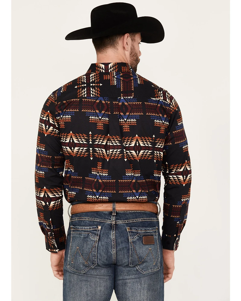 RANK 45® Men's Pablo Southwestern Long Sleeve Button-Down Stretch Western Shirt