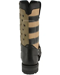 Milwaukee Leather Men's Stars And Stripes Motorcycle Harness Boots - Square Toe