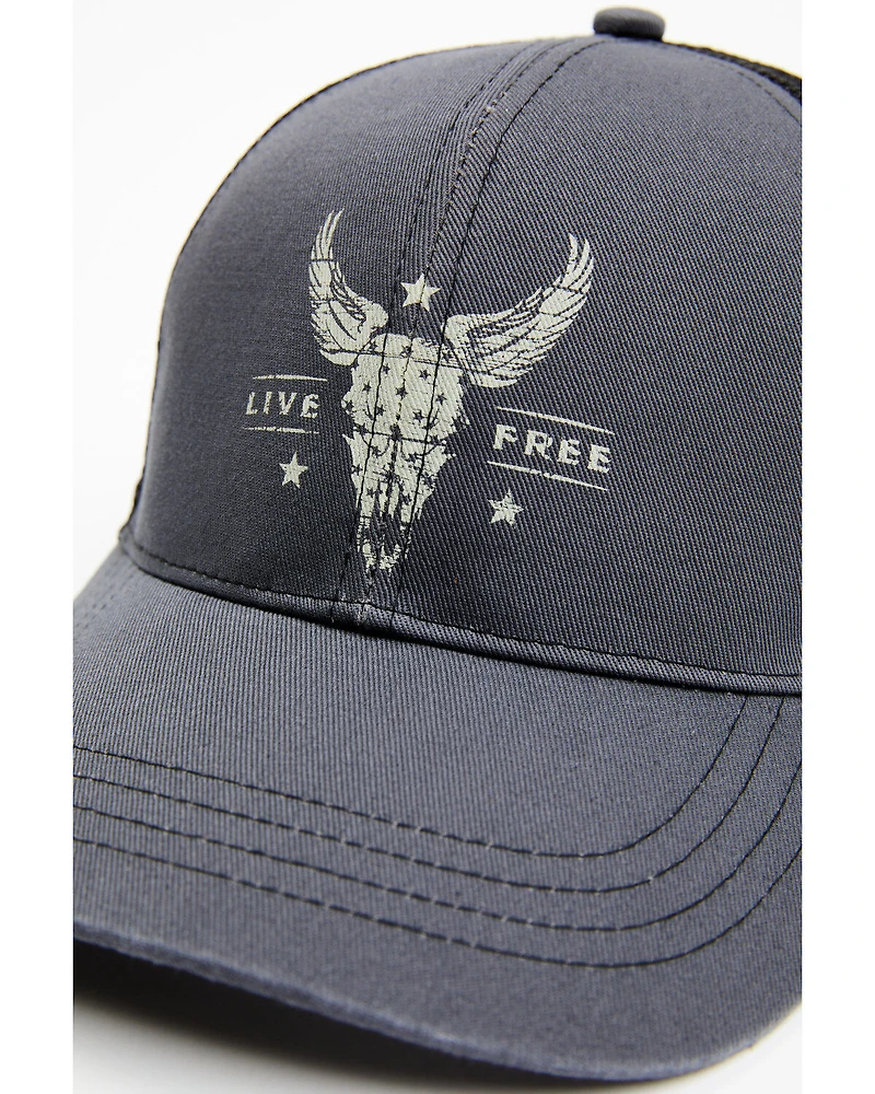 Cody James Men's Live Free Steer Head Ball Cap