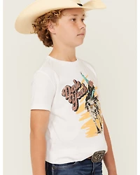 Rock & Roll Denim Boys' Cowboy Short Sleeve Graphic T-Shirt