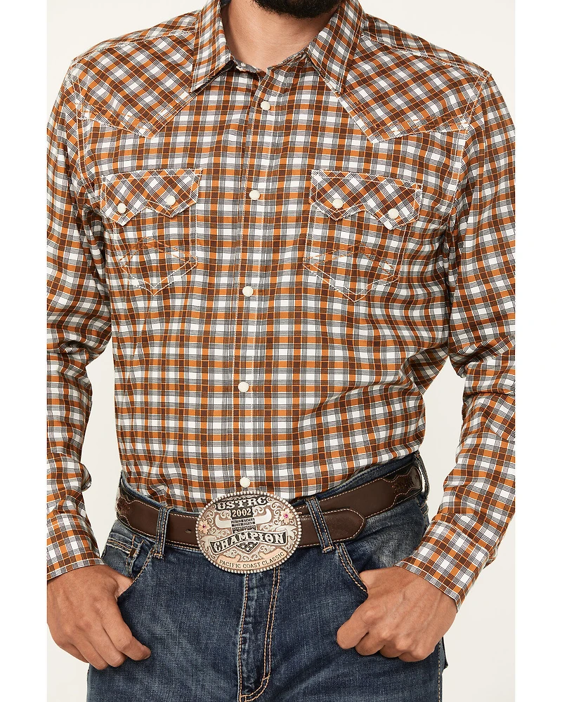Cody James Men's Reverent Plaid Print Long Sleeve Snap Western Shirt - Tall