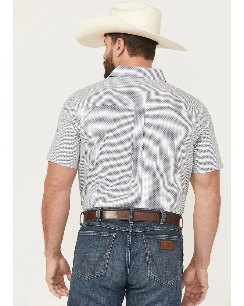 Cody James Men's Salt Lake Geo Print Short Sleeve Button-Down Stretch Western Shirt