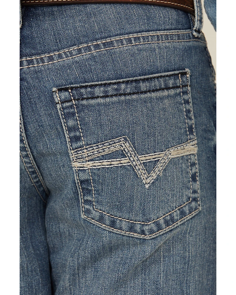 Cody James Boys' Newman Medium Wash Relaxed Bootcut Comfort Stretch Denim Jeans