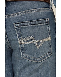 Cody James Boys' Newman Medium Wash Relaxed Bootcut Comfort Stretch Denim Jeans