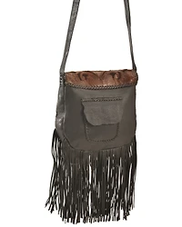 Kobler Leather Black Hand-Tooled Antique Finish Bag