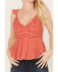 Shyanne Women's Floral Fluttered Tank Top