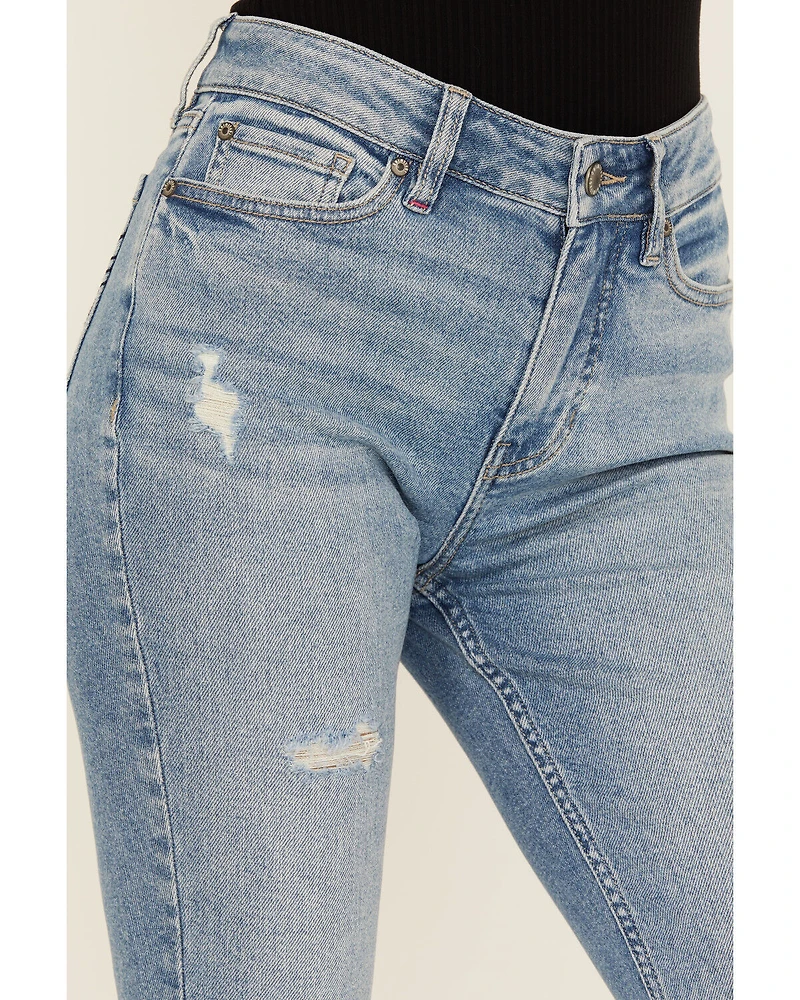 Idyllwind Women's Arbor Medium Wash Outlaw High Rise Flare Super Stretch Denim Jeans