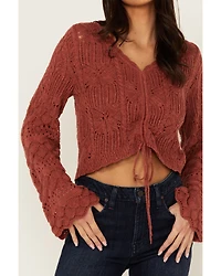 Shyanne Women's Bell Sleeve Cropped Crochet Sweater