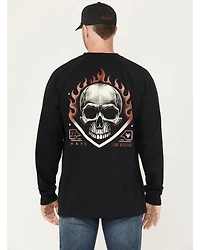 Hawx Men's FR Flaming Skull Long Sleeve Graphic Work T-Shirt