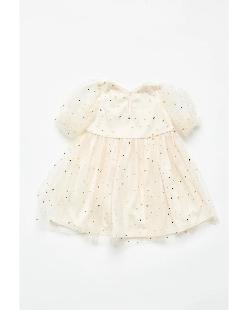 Yura Infant Girls' Star Tulle Short Sleeve Dress