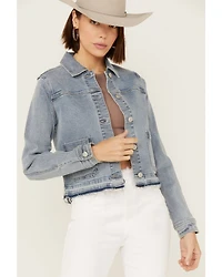 Shyanne Women's Released Hem Frayed Denim Jacket