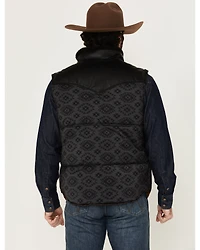Cody James Men's Rocker Tonal Southwestern Print Puffer Vest