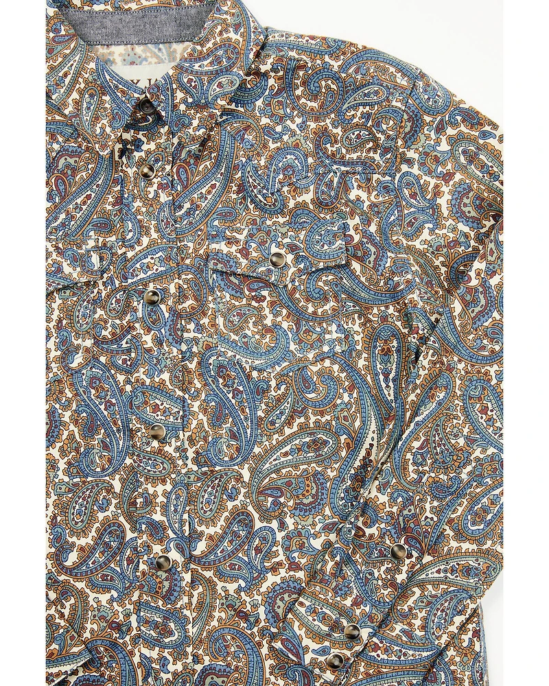Cody James Toddler Boys' Madera Paisley Print Long Sleeve Snap Western Shirt