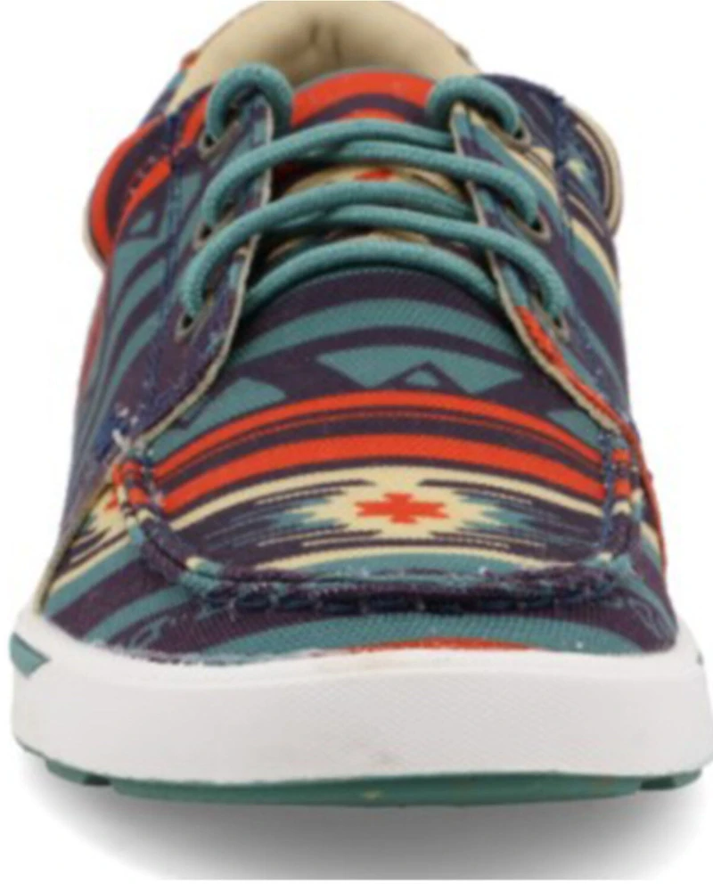Wrangler Footwear Retro Women's Navy Southwestern Shoes - Moc Toe