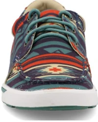 Wrangler Footwear Retro Women's Navy Southwestern Shoes - Moc Toe