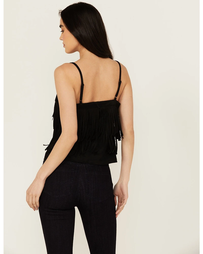 Idyllwind Women's Stafford Fringe Faux Suede Cropped Tank