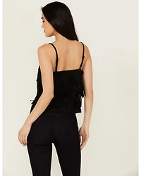 Idyllwind Women's Stafford Fringe Faux Suede Cropped Tank