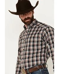 Ariat Men's Nathanael Plaid Print Long Sleeve Button-Down Performance Shirt