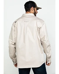 Hawx Men's Khaki Stretch Twill Long Sleeve Work Shirt