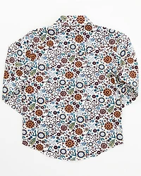 Shyanne Toddler Girls' Ditsy Floral Print Long Sleeve Western Pearl Snap Shirt