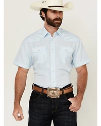 Rodeo Clothing Men's Tonal Satin Striped Short Sleeve Pearl Snap Western Shirt