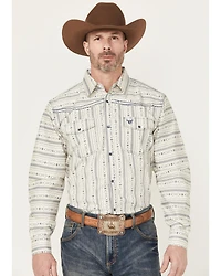 Cowboy Hardware Men's Southwestern Striped Print Long Sleeve Snap Stretch Western Shirt
