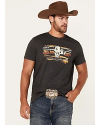 Rock & Roll Denim Men's Long Horn Short Sleeve Graphic T-Shirt