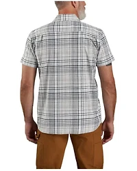 Carhartt Men's Rugged Flex® Plaid Print Relaxed Fit Lightweight Short Sleeve Button-Down Work Shirt