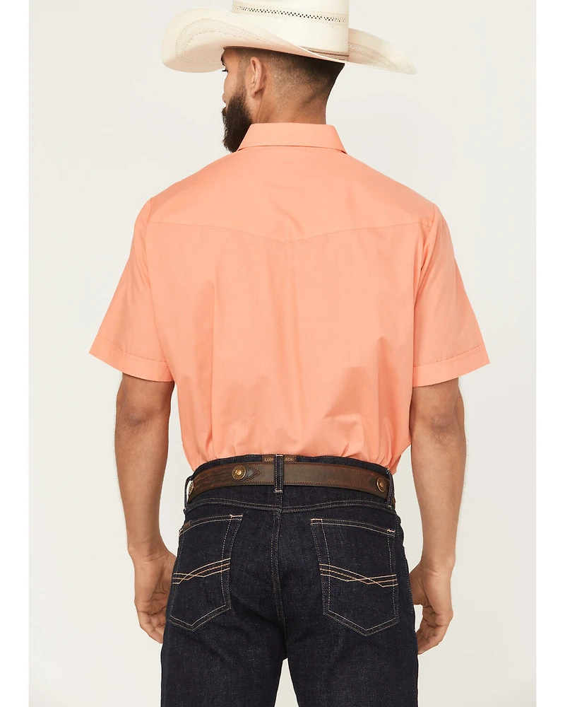 Ely Walker Men's Solid Short Sleeve Pearl Snap Western Shirt