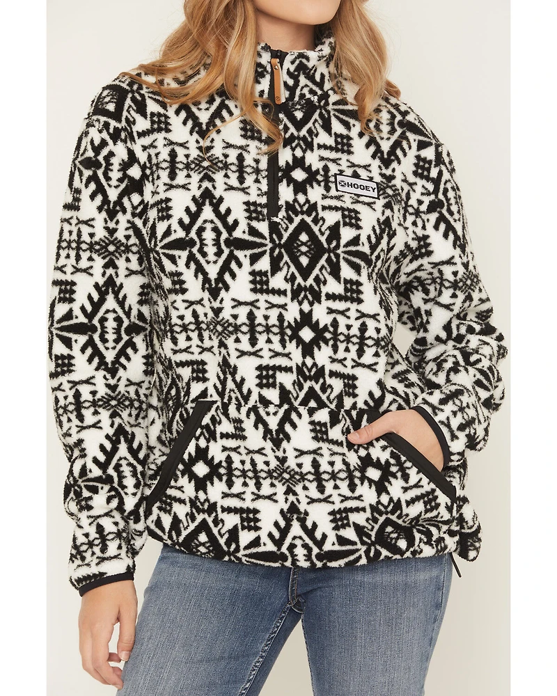Hooey Women's Southwestern Print 1/4 Zip Fleece Jacket