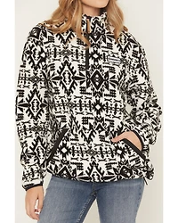 Hooey Women's Southwestern Print 1/4 Zip Fleece Jacket