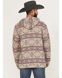 Wrangler Men's Southwestern Print 1/4 Zip Hooded Pullover