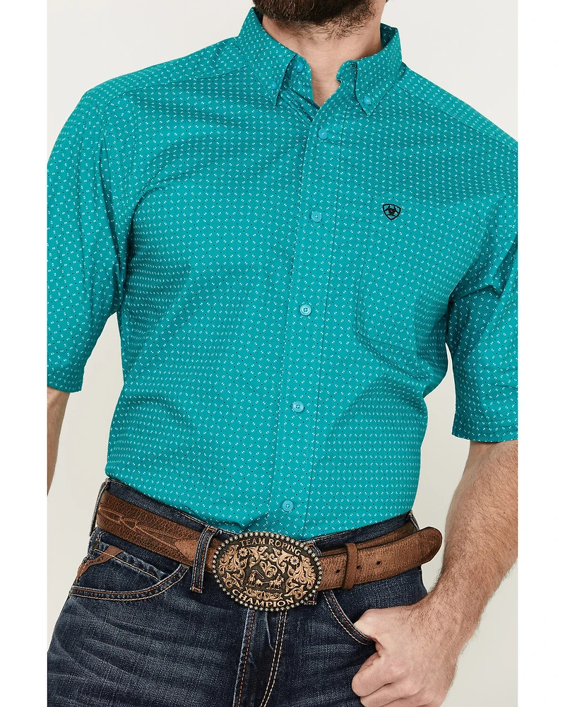 Ariat Men's Judd Geo Print Short Sleeve Button-Down Western Shirt