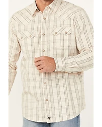 Moonshine Spirit Men's Rhythm Plaid Print Long Sleeve Snap Western Shirt