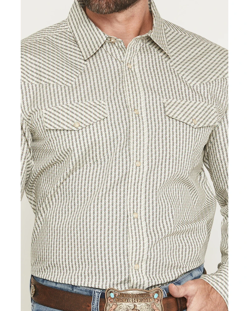 Gibson Trading Co Men's Circuit Striped Print Long Sleeve Snap Western Shirt